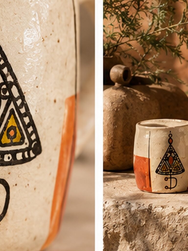 Handmade ceramics from Safi in a lifestyle setting
