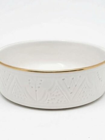 Low Ceramic Bowl with Relief Pattern – Rachid, Safi