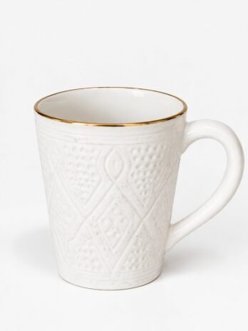 Ceramic Mug with Carved Relief Pattern – Rachid, Safi