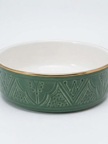 Low Ceramic Bowl with Relief Pattern – Rachid, Safi