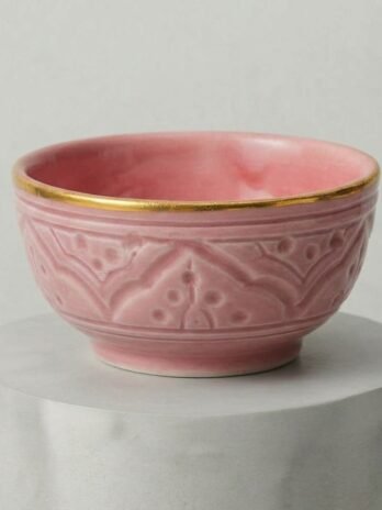 Small Relief Ceramic Bowl – Pink, Lilac or White | Safi Ceramic